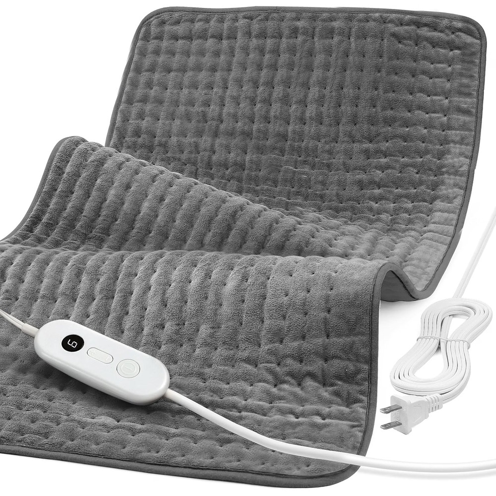 XXX Heating Pad 17x33 Large 6 Settings Moist/Dry Auto-Off FSA HSA Gray